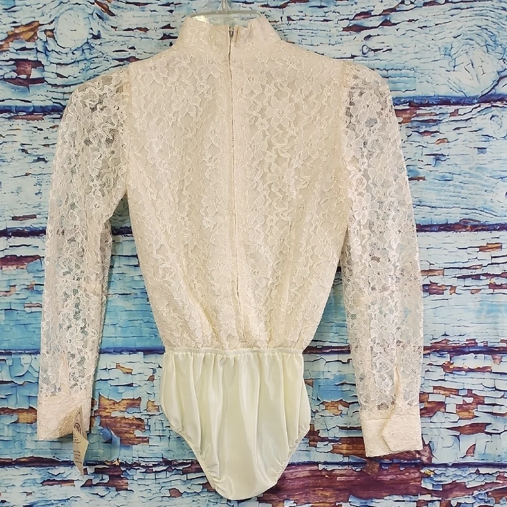 VTG Elegant Lace Cream Kids Bodysuit